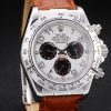 Rolex Daytona Stainless Steel Case White Dial Brown Leather Strap - Image 4