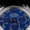 Rolex Daytona Stainless Steel Case Blue Dial Black Leather Strap - Image 4