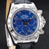 Rolex Daytona Stainless Steel Case Blue Dial Black Leather Strap - Image 5