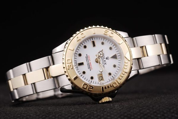 Rolex Yacht Master Gold White Dial Tachymeter - Image 3