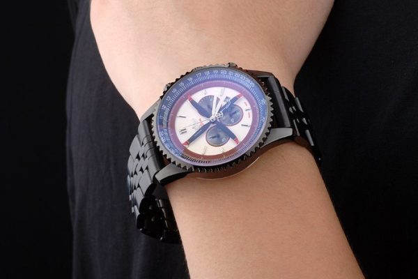Breitling Certified Black Stainless Steel Strap Beige Dial Chronograph 80171 - Image 9